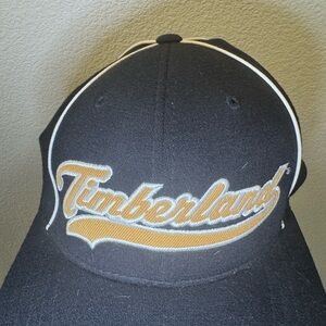 Timberland Black Hat with Gold Script Logo